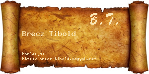 Brecz Tibold névjegykártya